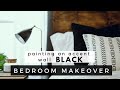 Painting a Bedroom Accent Wall Black | DIY Bedroom Makeover