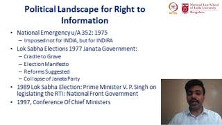 mod03lec11 - Legislating the Right to Information: Background and Challenges -II