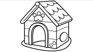 Doghouse Easy Drawing, Painting & Coloring For Kids And Toddlers Kids Art