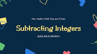 Subtracting Integers - Keep Change Change Rule