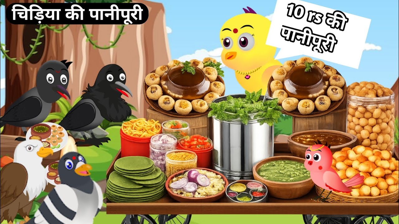 गरीब चिड़िया की पानीपुरी । Hindi birds cartoon । Episode Rano । Chidiya Wala Cartoon । Toonchidiya 