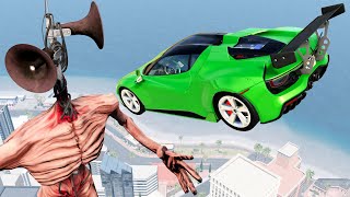 Siren Head & Escape From The Giant Monster - Portal to Another Mysterious World - BeamNG Drive #123