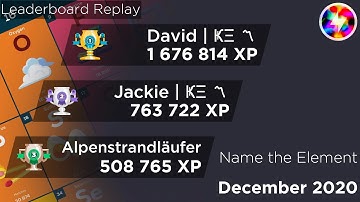 QuizUp - Leaderboard Replay of December 2020 in Name the Element(Funded)