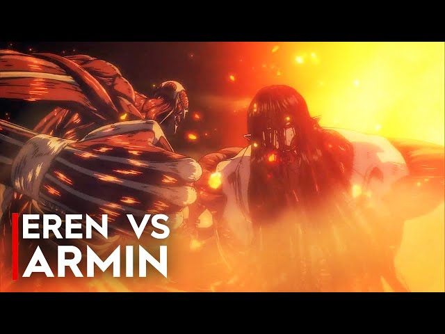 EREN VS ARMIN - COLOSSAL TITAN FIGHT | Attack on Titan Final Season 4K class=