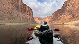 Kayaking the Colorado River in a storm  Glen Canyon Back Haul