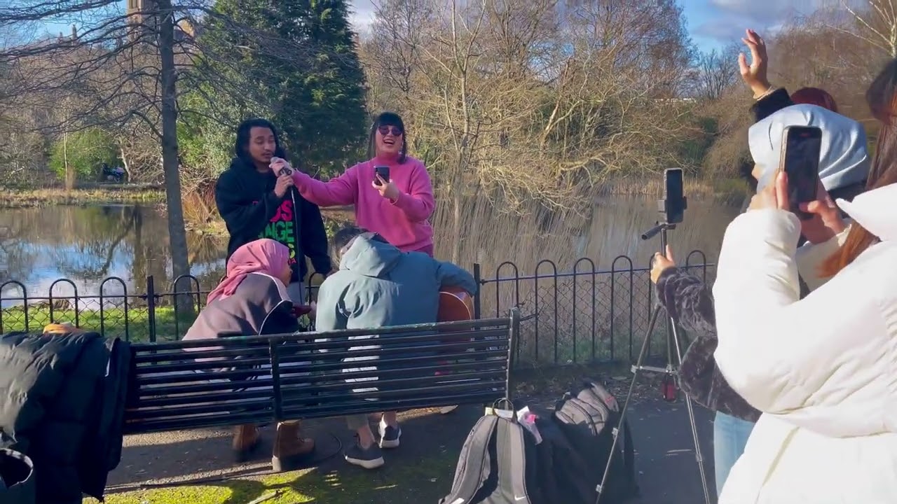 Walking in Kelvingrove park, Glasgow city on a winter day