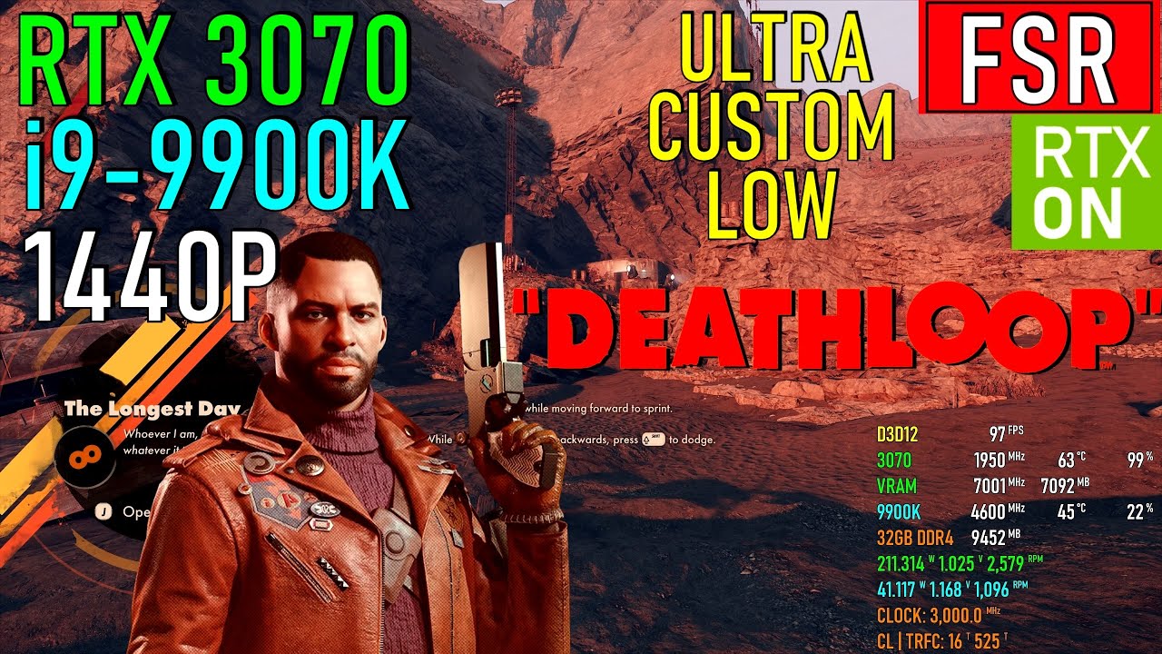 Deathloop (DXR/FSR): RTX 3070 - 9900K 4.6GHz | ULTRA 1440P
