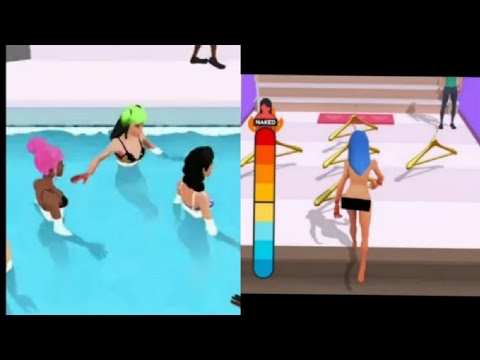 Strip game 👙🍑🥵  (almost naked) | sexy girls strips bikni in pool | walk through gameplay