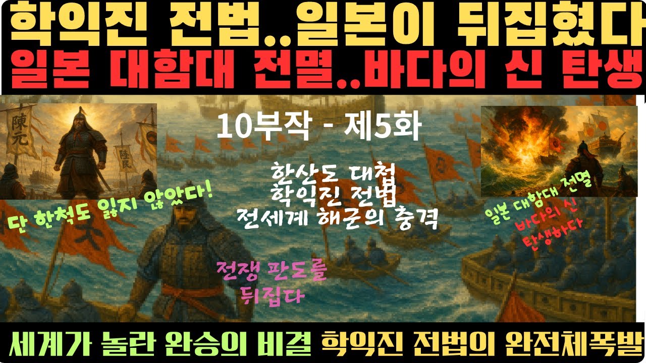 이순신 한산도 대첩, 학익진 전법에 일본 대함대, 전멸 전쟁 판도를 뒤집다 - YouTube