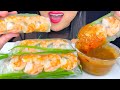 Asmr giant shrimp spring rolls