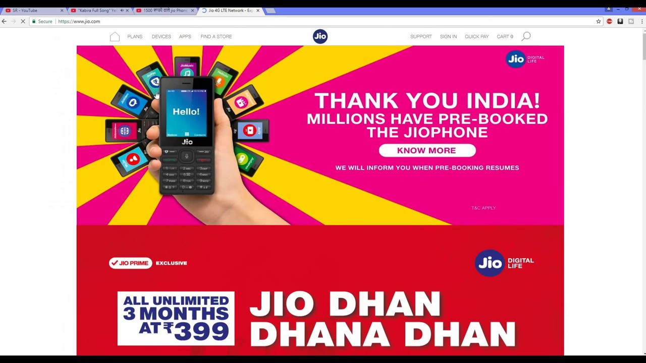 Free Jio Phone Registration YouTube
