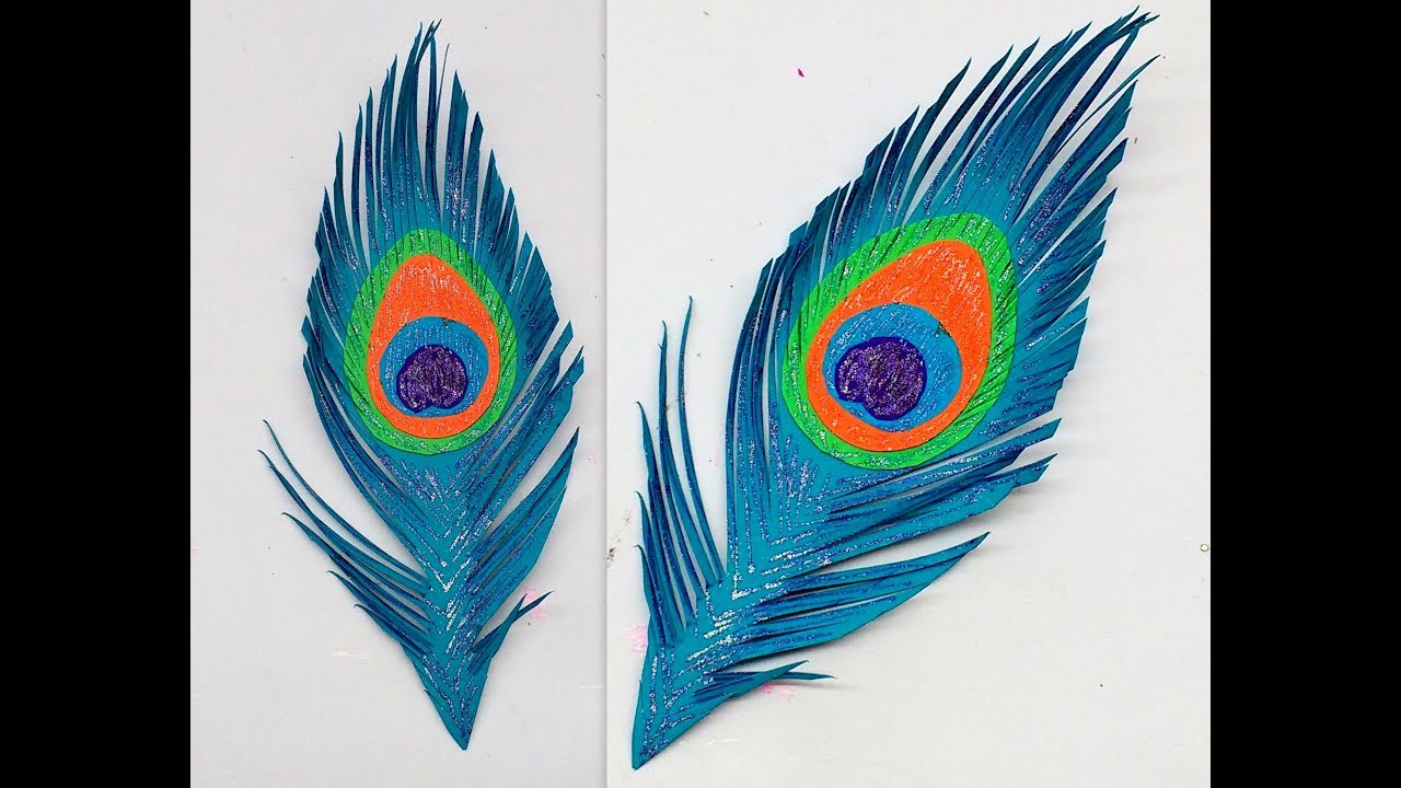 Diy How to make Easy Paper Peacock Feather 