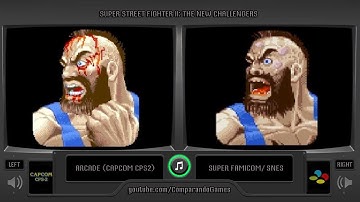 Super Street Fighter II (Arcade vs Snes) Continue Screens Comparison