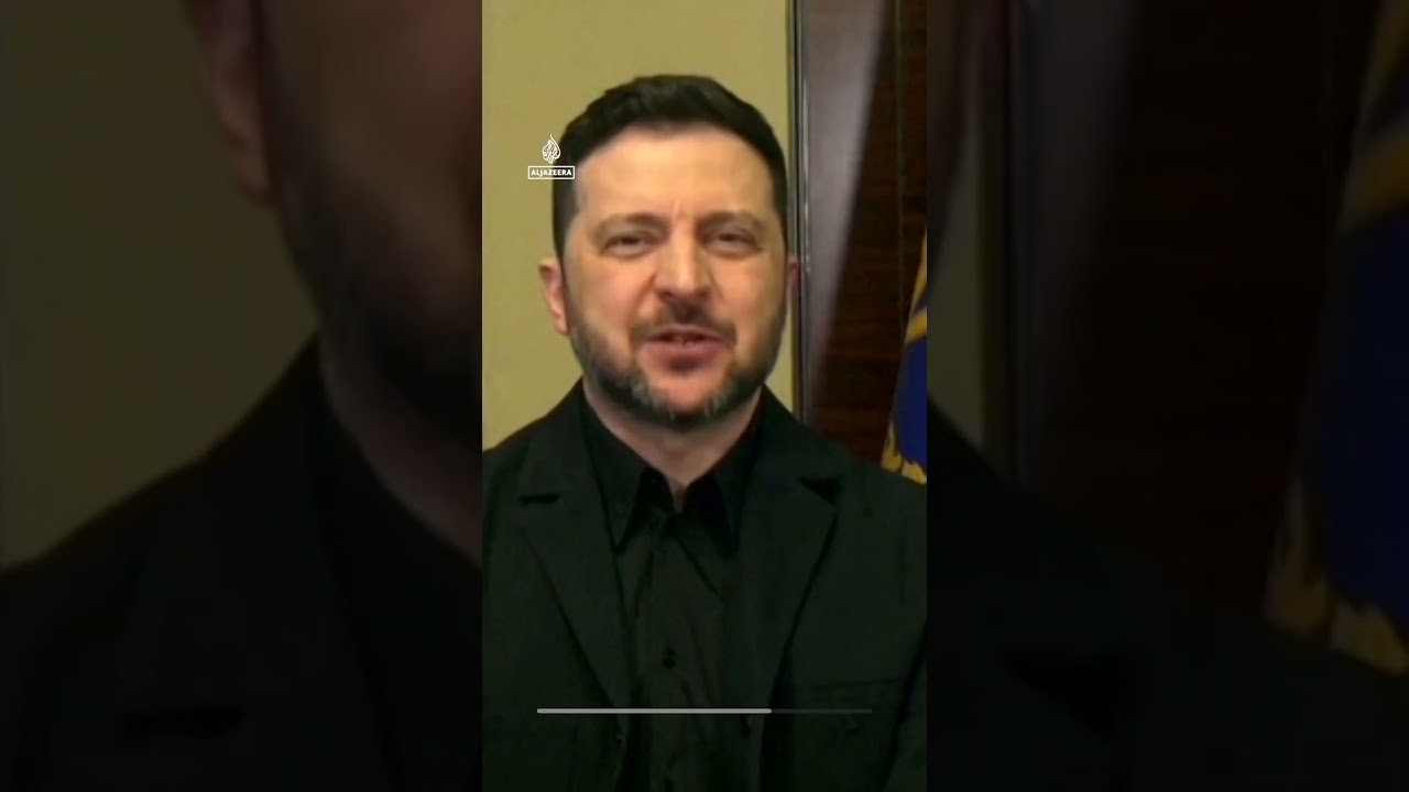 Ukraine's Zelenskyy receives standing ovation from EU Parliament | AJ #shorts
