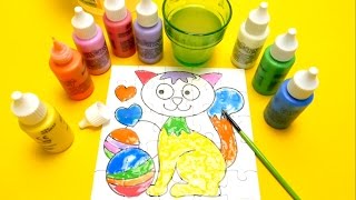 Finger Painting Game - Cat Puzzle Coloring Playset screenshot 3