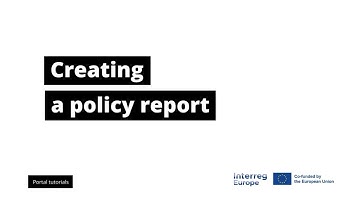 Portal tutorial: How to create a policy report
