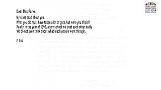 Letter to Rosa Parks by Jenicia