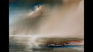 Paint A Watercolour Stormy Sky & Avoid overworking, Wet in Wet Watercolor Seascape Painting Tutorial