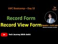 Lwc bootcamp day 32  record form   record view form lwc lwcadvanced lwcbasics