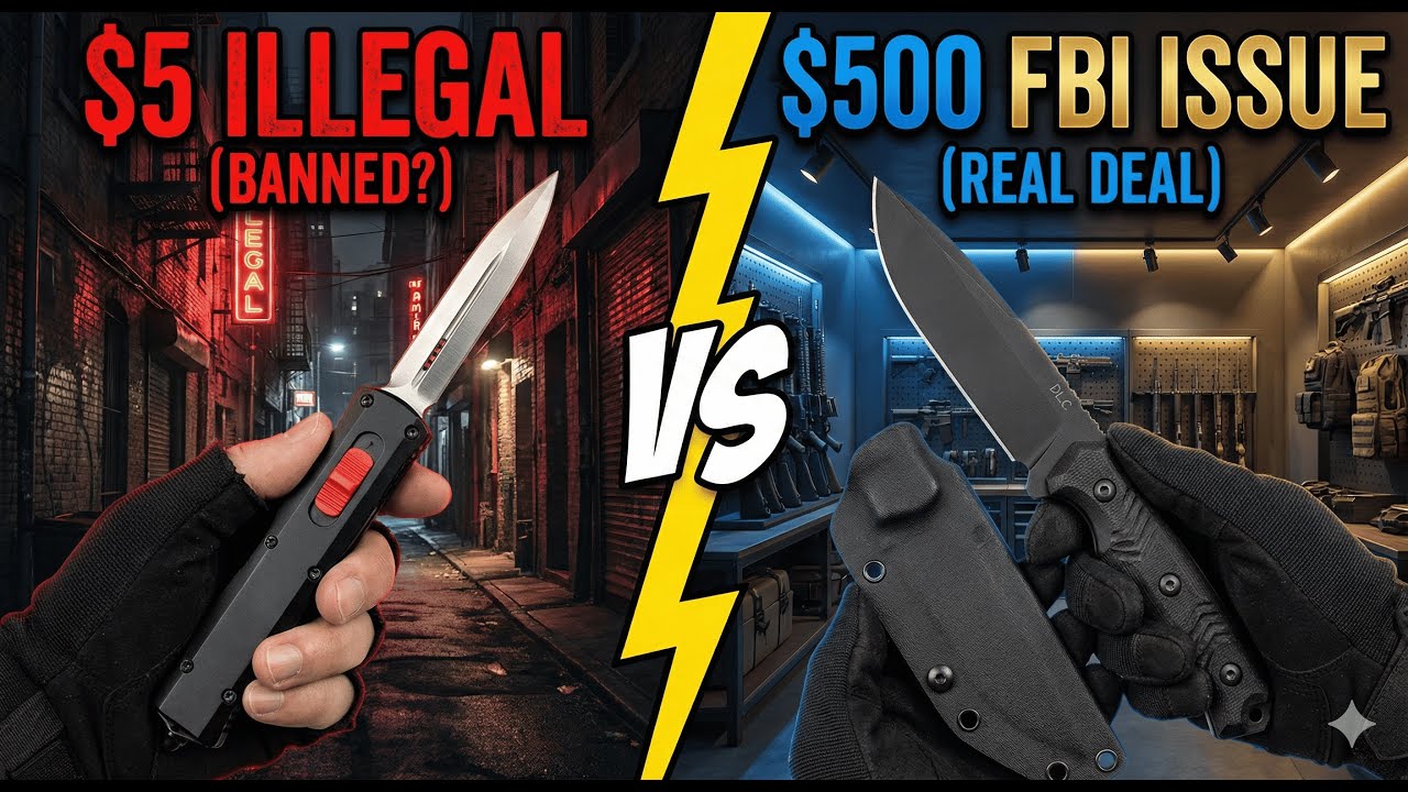 $5 "Illegal" Switchblade vs. $500 FBI Issue Knife