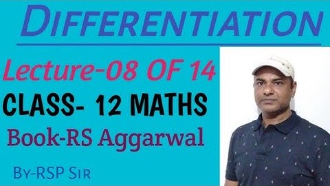 DIFFERENTIATION Using Logarithms #Class-12 Maths book RS Aggarwal