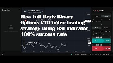 Rise Fall Deriv Binary Options V10 index Trading strategy using RSI indicator 100% success rate