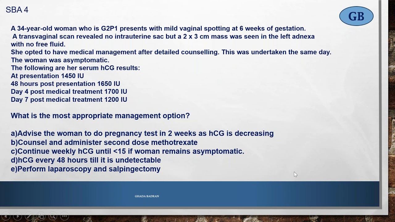 MRCOG part 2  session 2 (ectopic pregnancy-molar pregnancy-HG-PUL)