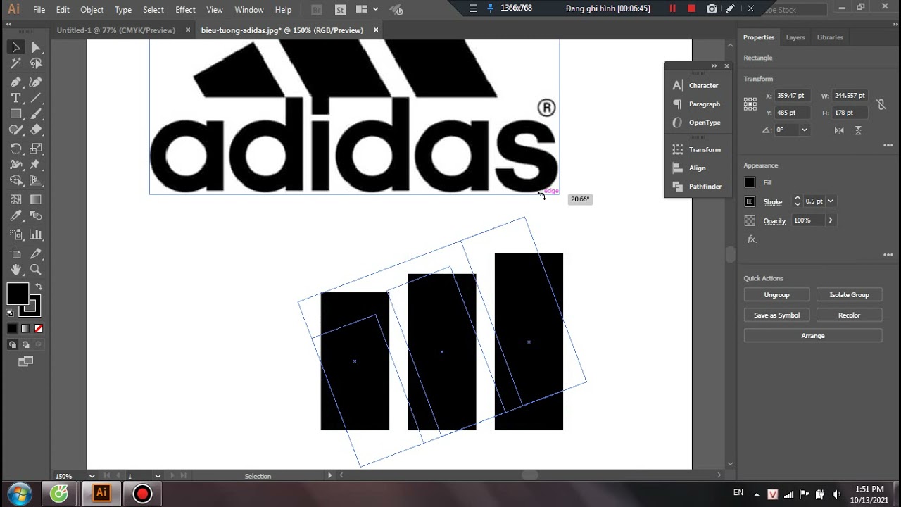 Tạo ra những thiết kế độc đáo cho thương hiệu của bạn bằng cách sử dụng logo Adidas trong Adobe Illustrator.