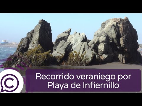 Playa de Infiernillo, roqueríos y fuertes vientos