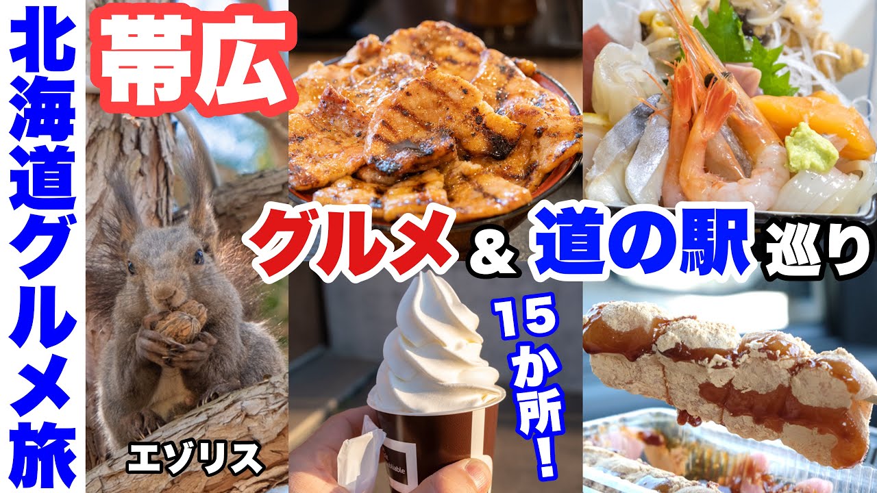 【北海道 十勝帯広ぶらり旅】日帰り15か所 グルメ＆道の駅巡りの旅。豚丼・海鮮・エゾリス・お団子・ジェラート・ソフトなど。さようなら帯広/帯広観光【十勝に住む なかむーの週末Part9】