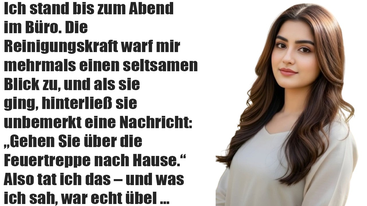 Ich blieb bis spät in der Nacht im Büro – die Putzfrau hinterließ eine unbemerkte Notiz: „