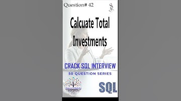 தமிழில் - Coding Series - SQL: Calculate Total Investments | SQL Interview | Data Engineer Interview