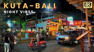  Kuta Night Walk 4k  Relaxing Bali Street Vibes U0026 City Lights