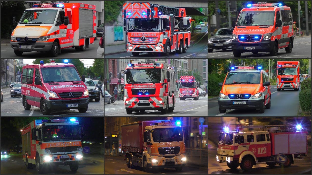 FEUERWEHR FRANKFURT | Berufs- & Freiwillige Feuerwehr! - XXL-Einsatzfahrten Zusammenschnitt!