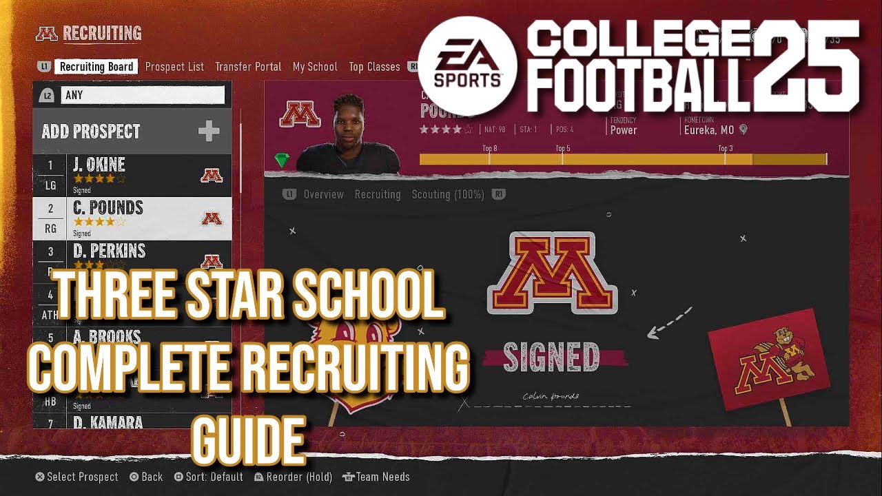COMPLETE Guide To Three Star School Recruiting College Football 25