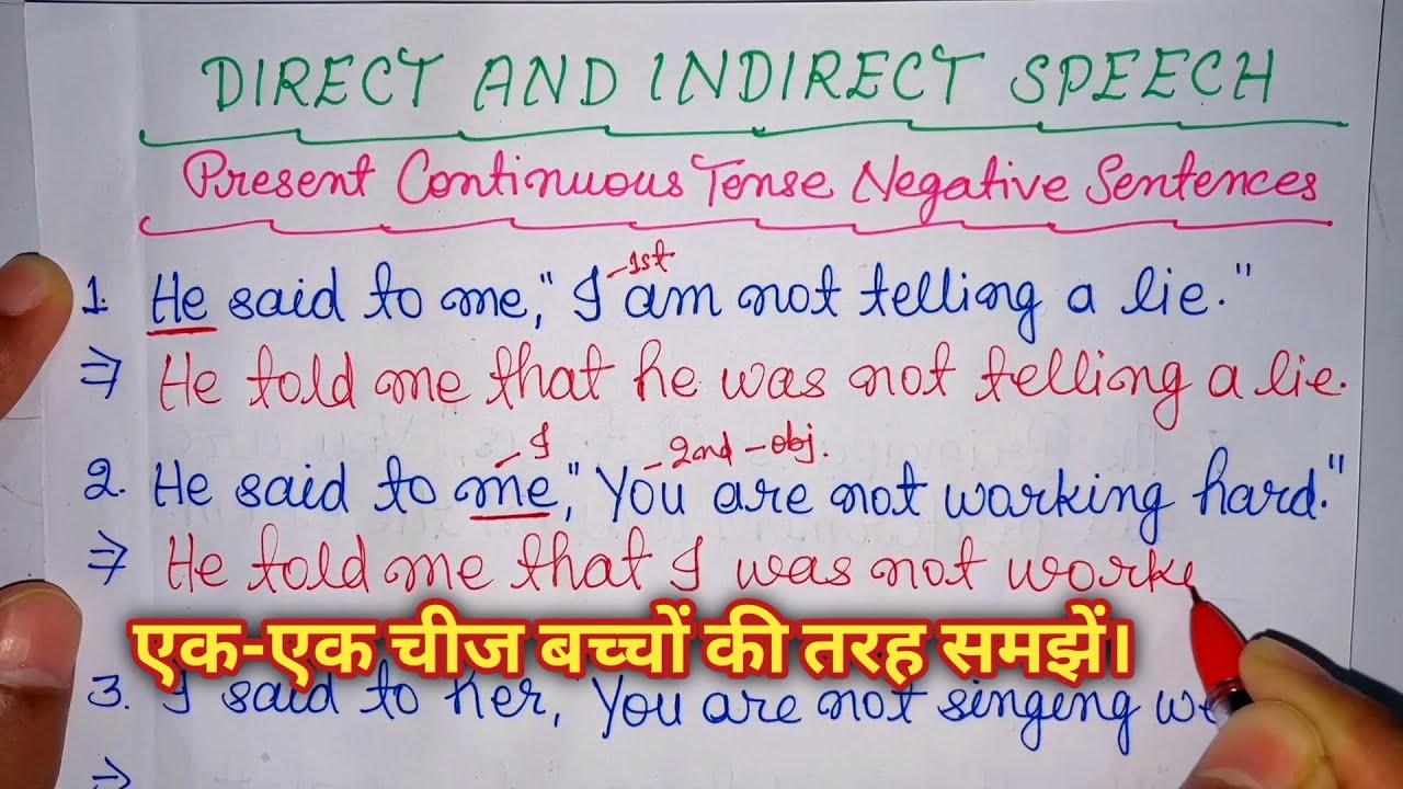 Direct and Indirect Speech/Present Continuous Tense/Narration in ...