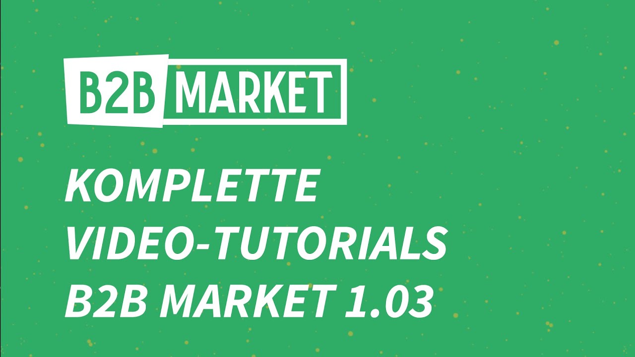 Komplette VideoTutorials B2B Market 1.03 YouTube