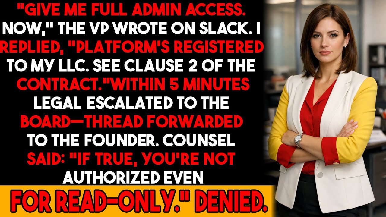 VP Demanded Admin Access. I Quoted the Contract. Legal Shut Him Down.