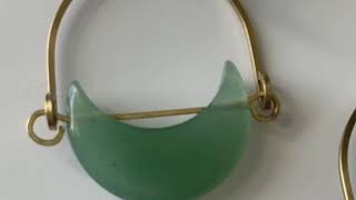 Green Adventurine Eclipse Drop Earrings