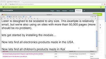 Lister - Demonstration of ProcessWire module