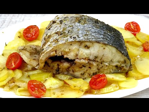 CORVINA AL HORNO CON PATATAS Y ESPECIAS, Rica y Jugosa🐟BAKED SEA BASS