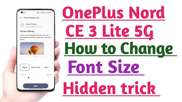 OnePlus Nord CE 3 Lite 5G Font size kaise Change kare | How to Change Font size