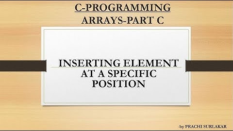 ARRAYS PART  C| INSERTING AN ELEMENT AT A SPECIFIC POSITION IN AN ARRAY-WITH EXAMPLE AND CODE