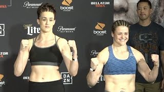 Amber Leibrock Vs. Amanda Bell - Weigh-In Face-Off - Bellator 215 - Rwmma