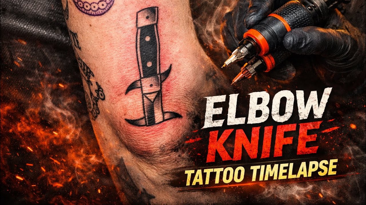 Elbow Knife Tattoo Timelapse | Underground Old School