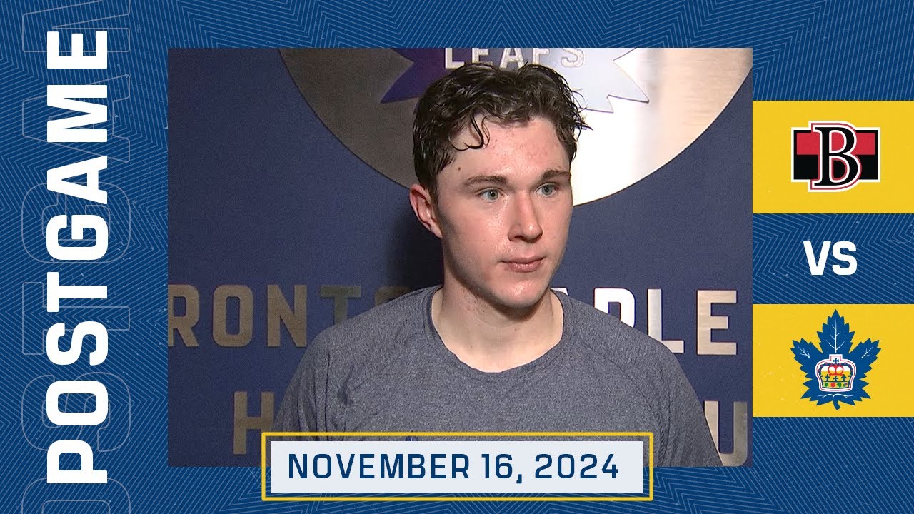 Toronto Marlies Media Availability | Postgame vs Belleville Senators | November 16, 2024