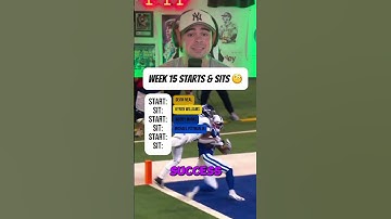 Week 15 Fantasy Football Starts & Sits! #fantasyfootball #nflfantasy #fantasyfootballadvice
