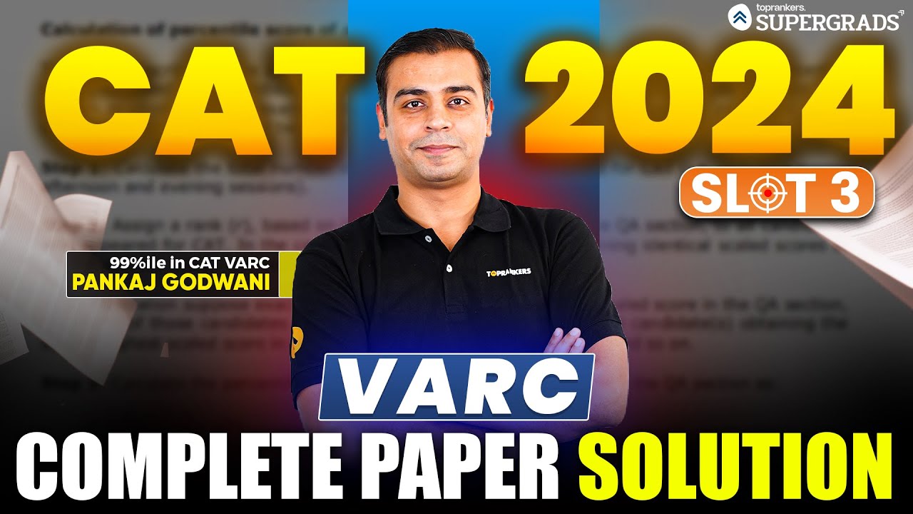 CAT 2024 VARC Slot 3 Paper Solution With Detailed Explanation🎯| CAT ...