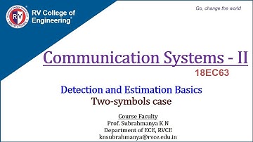 Communication Systems - II [Detection and Estimation Basics - Two Symbols Case]
