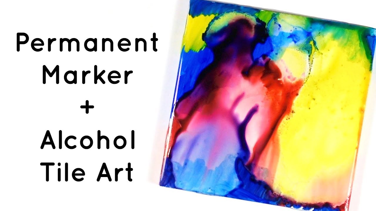 Permanent Marker And Alcohol Tile Art YouTube